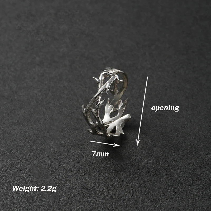 Vintage Style Adherence Men's and Women's Rings with Branches Thorns Couples' Ring Gifts, Fashion and Personality Y2k