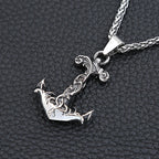 Anchor Compass Rudder Pendant — Stainless Steel