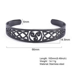 VASSAGO Viking Celtic Knot Cuff Bracelet Men's Nordic Triskele Symbol Irish Stainless Steel Bangle Vintage Amulet
