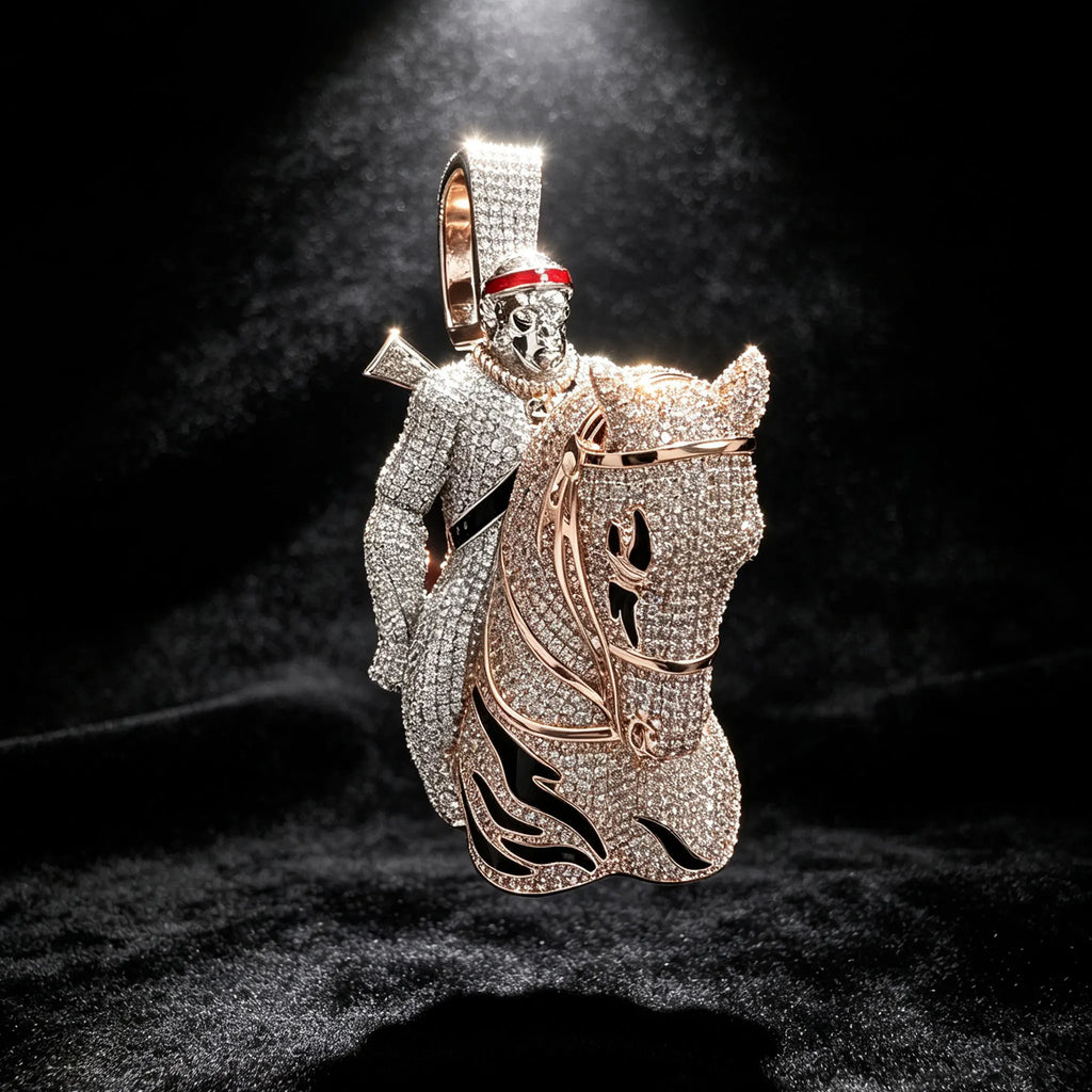 LYEE CYEE Luxury Hip Hop Style Yuan Ma Combination Gorilla Animal Pendant Can Be Paired with Cuban Chain Rap Singer