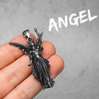 Angel Statue Pendant Necklace — Stainless Steel