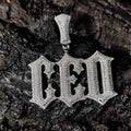 Gold Iced Out Letter Pendant 18K Old English