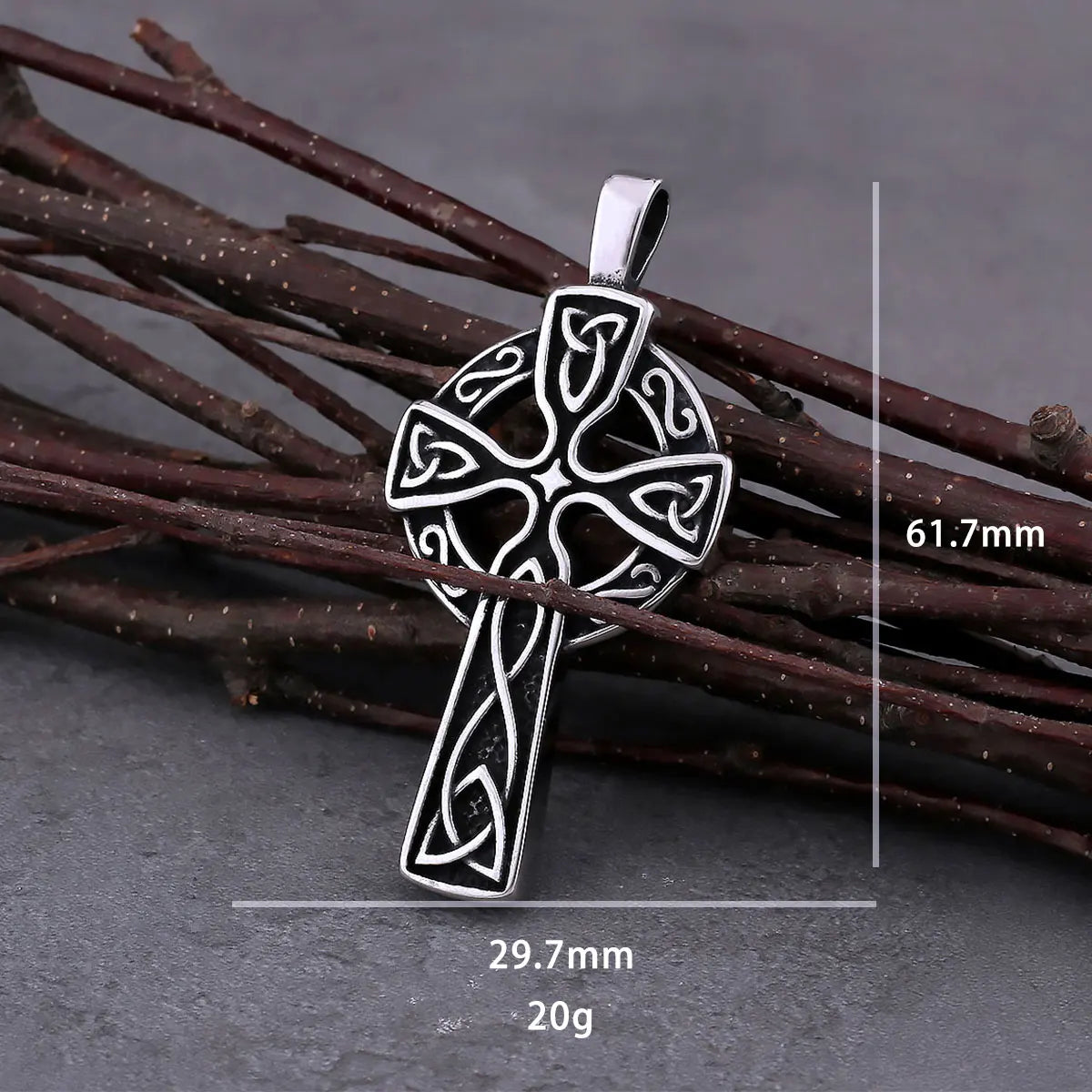 Vintage Cross Pendant Necklace — Stainless Steel