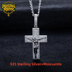Iced Out Jesus Cross Pendant — 925 Silver