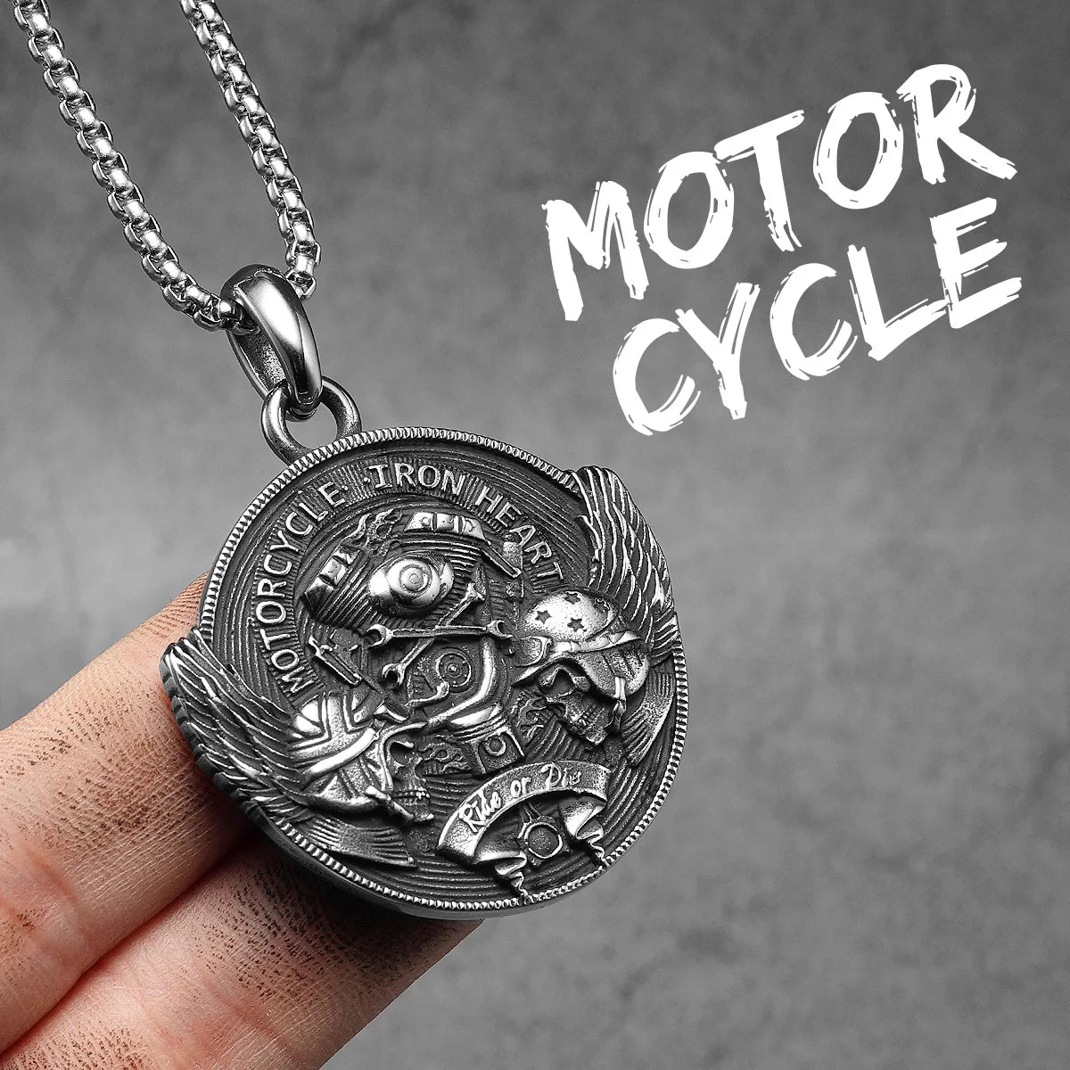 Punk Motorcycle Series Rider Route66 Stainless Steel Men Necklace Pendant Chain New in For Women Fashion Jewelry Gifts Wholesale