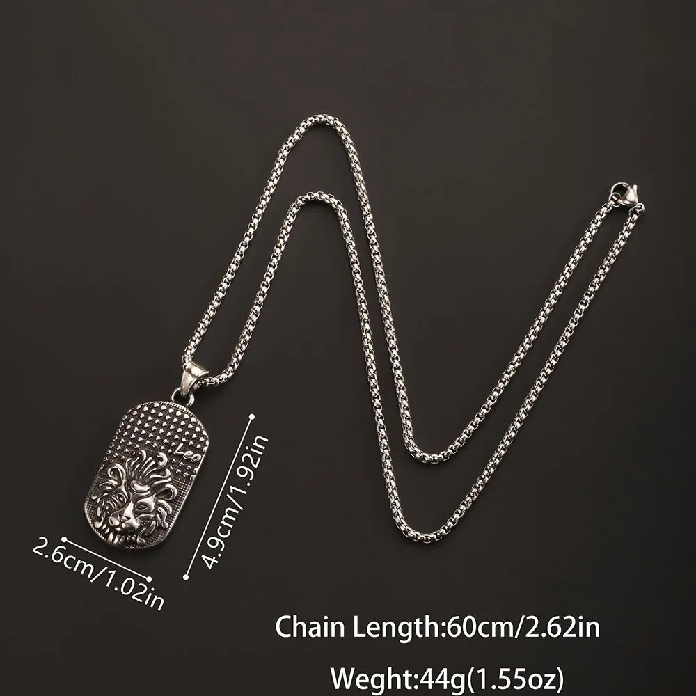 1PC Stainless Steel Scorpio Gemini 12 Zodiac Sign Necklace for Men  Leo Cancer Constellation Pendant Necklace Man Birthday Gift