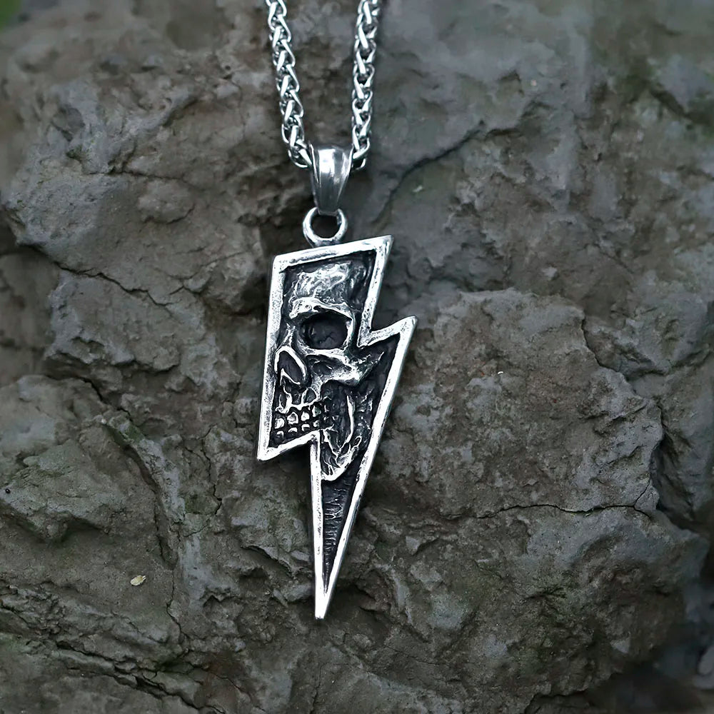 Vintage Skull Stainless Steel Pendant Necklace