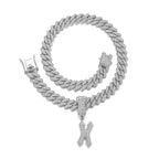 Fashion Shining A-Z Letter Pendant Zircon Inlaid Charm Necklace 26 Initial Alphabet Name Clavicle Chain Party Jewelry Gift