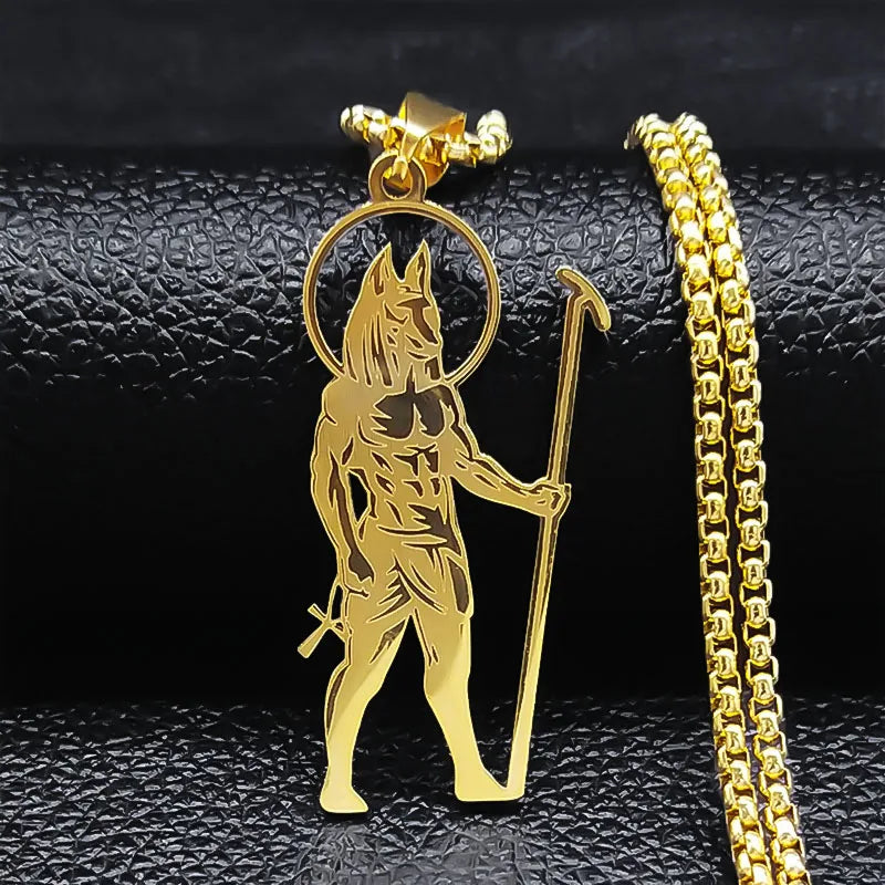 Anubis Gold Pendant Exquisite Vintage Egyptian