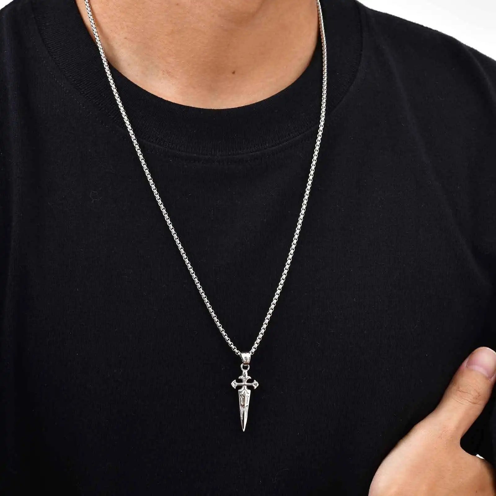 Sword Pendant Necklace — Stainless Steel
