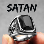 Lucifer Gemstone Ring — Stainless Steel