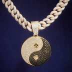 Iced Out Yin Yang Balance Pendant — Black & White