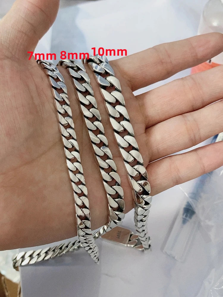 925 Silver Chains Original Certified Cuban Chain Authentic 925 Silver Necklace