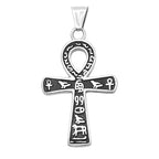 Vintage Punk Anka Cross Pendant Stainless Steel Egyptian Necklaces For Men Women Unique Rune Amulet Jewelry Gifts