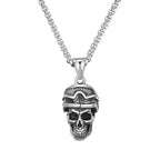 Fashion Retro Punk Skull Men's Pendant Necklace Vintage Hip Hop Titanium Steel Stainless Steel Necklace Gifts Wholesale