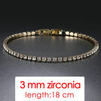 ZHOUYANG Tennis Bracelets For Women Simple Luxury Round Crystal Gold Color Bangle Chain Wedding Female Gift Wholesale Jewelry