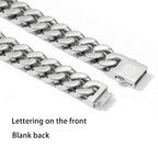 Hip Hop Cuban Chain Cast Men's Necklace Stainless Steel Fine Polished Chain Four Sides Cut Boyfriend Couple Gift