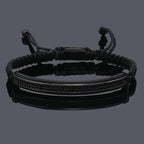 Luxury Punk CZ Bar Braided Man Bracelets For Women Handmade Jewelry Gift