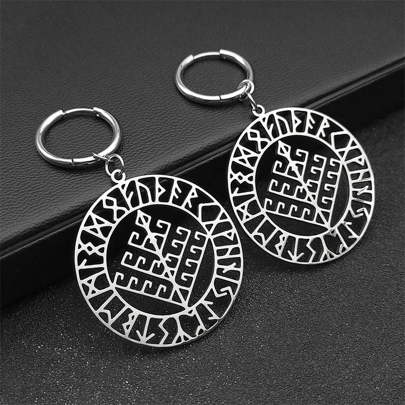 Viking Silver Pendant Wyrd's Web Symbol Drop Hollow