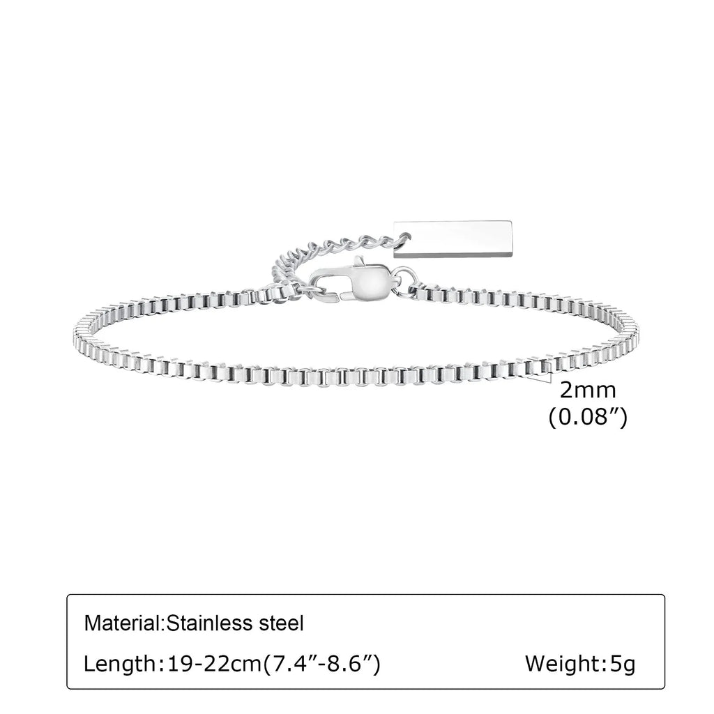 Minimal Thin Chain Bracelet — Stainless