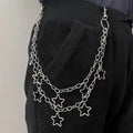Punk Metal Cross Rivet Layered Chain Keychains for Men Women Waist Key Chain Wallet Jeans Hip-hop Pants Belt Jewelry