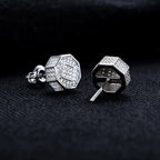 Iced Out Stud Earrings — 925 Silver