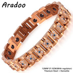 ARADOO Titanium Steel Watch Band Men's Bracelets Stainless Steel Magnetic Wristband Bracelet Gentlemen Jewelry Gifts