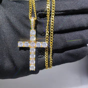Iced Out Gold Cross Pendant Necklace