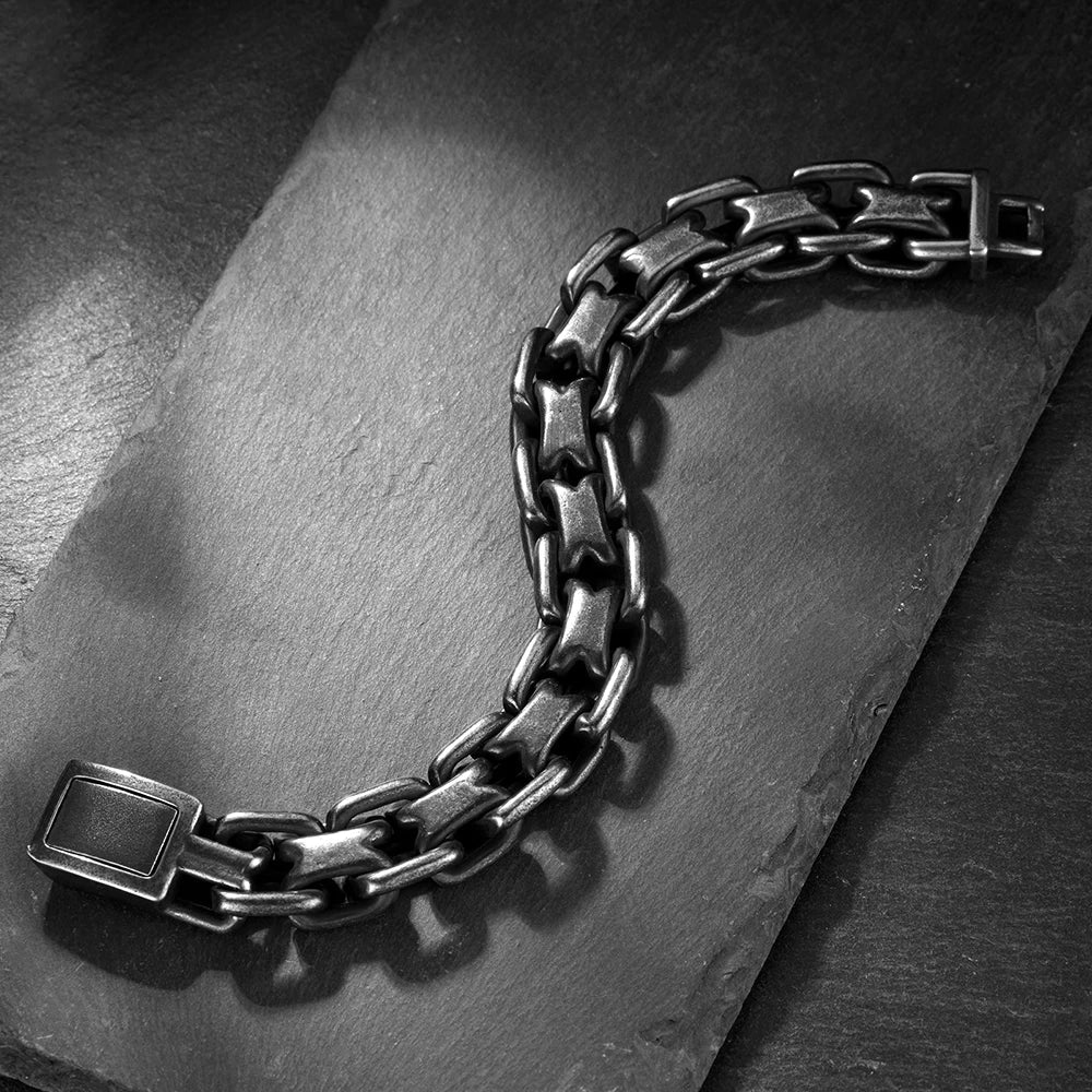 Vintage Double Zero Link Cuban Chain Bracelet — Stainless Steel