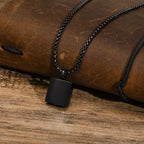 Box Chain Urn Pendant Necklace — Stainless Steel