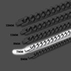 ULJ Hip-Hop Jewelry Men and Women Stainless Steel Miami Cuban Link Street Rapper Necklace Waterproof Chain