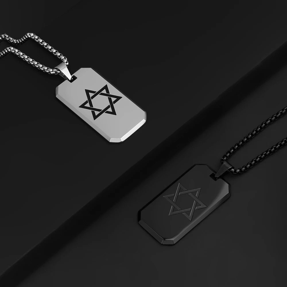 Star of David Pendant Necklace — Stainless Steel
