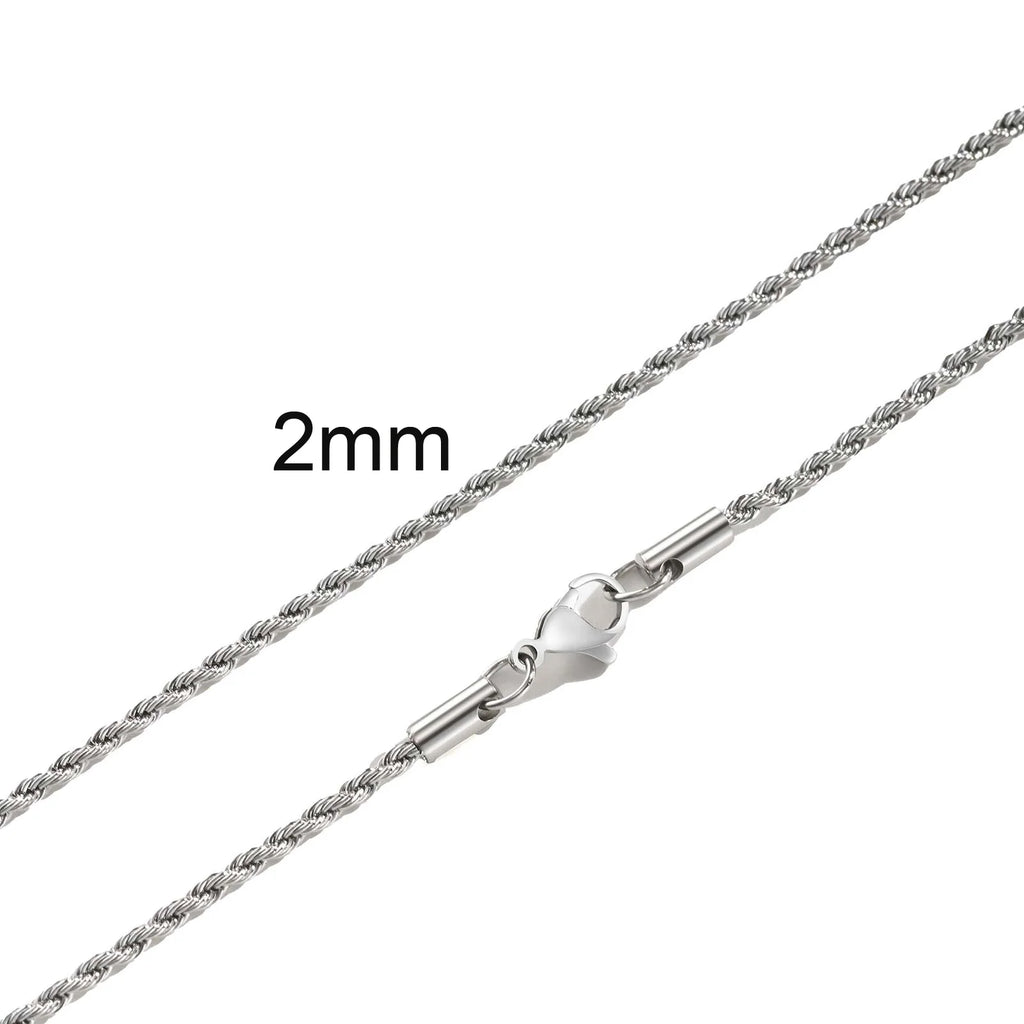 Twisted Rope Chain Necklace 5mm — Stainless