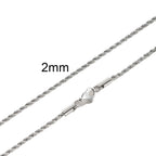 Twisted Rope Chain Necklace 5mm — Stainless