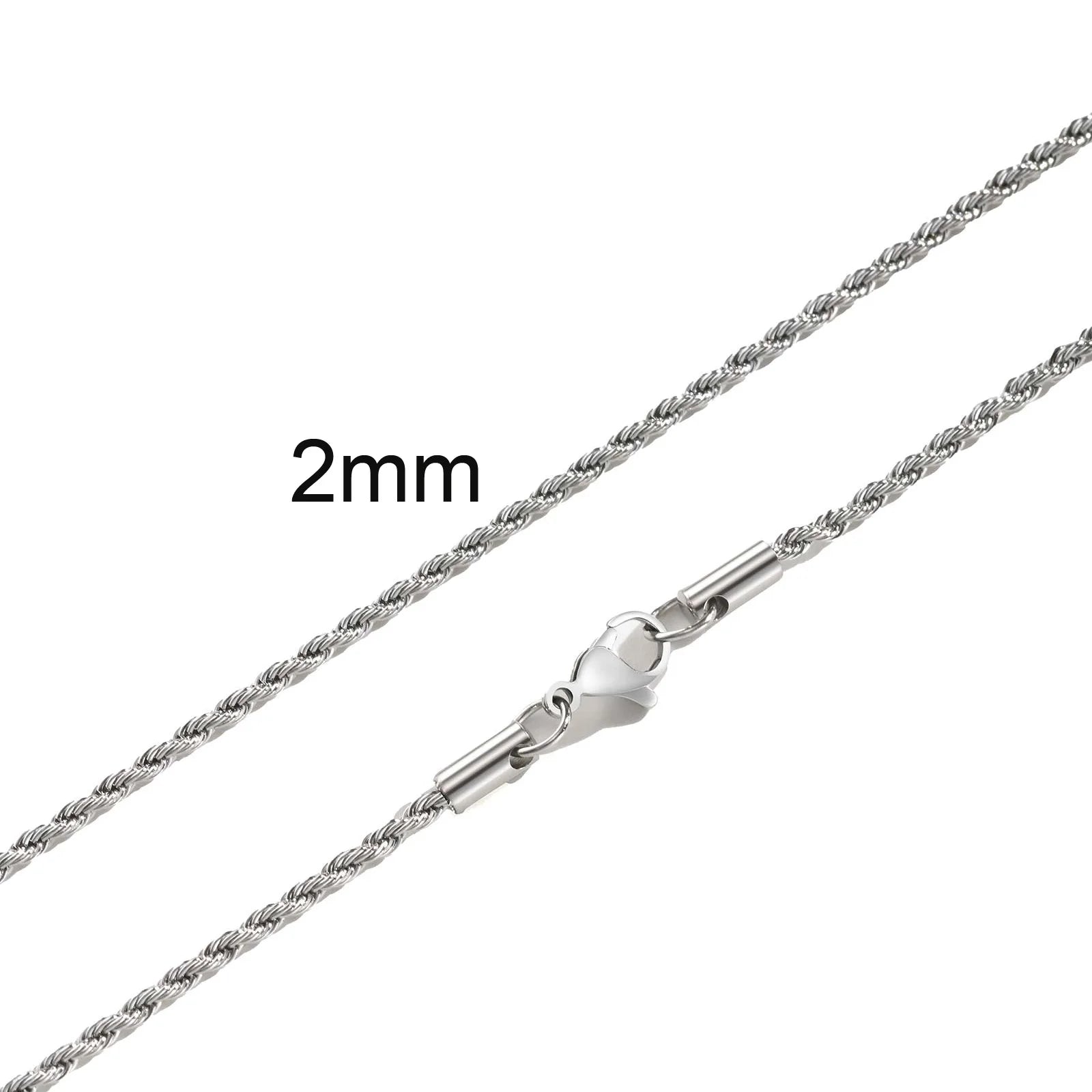 Twisted Rope Chain Necklace 5mm — Stainless