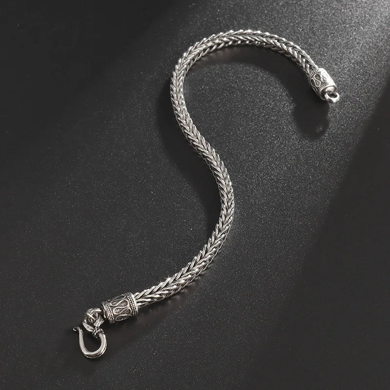 Silver Stainless Steel Keel Bracelet Statement