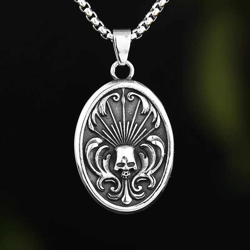 Vintage Punk Skull Necklace for Men Women 316L Stainless Steel Necklaces Men's chain Fashion Male Kiss Jewelry OSDZ201