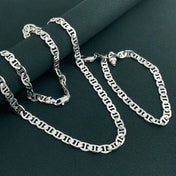 New charms Silver creative 6MM chain Necklace Bracelet for Women Men niche Jewelry set fashion Wedding Accessories