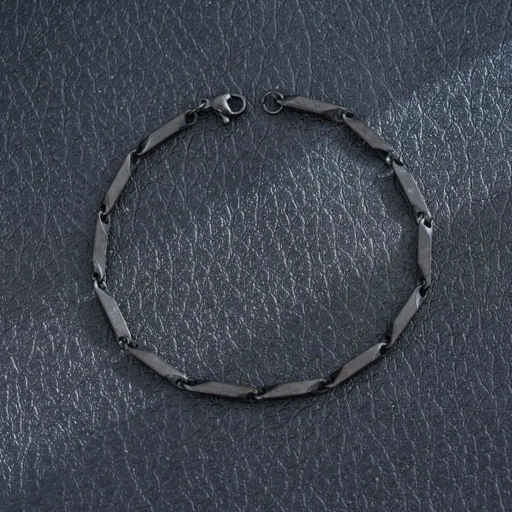 New Stylish Black Metal Chain Bracelets for Men Women Multiple Designs Punk Gothic 316L Stainless steel Jewelry Gift