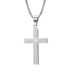 European & American Style Engraved Cross Choker, Minimalist Versatile Titanium Steel Necklace, Daily Commute Accessory