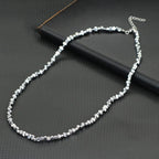 New Men Healing Necklace Irregular Hematite Stone Beads Energy Jewelry Short Collar Hiphop Neck Accessories Hombre