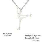 Ice Skater Charm Necklace — Stainless Steel