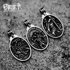 St Christopher Men's Patron Saint Of Time Travelers Archangel Michael dragon slayer st george Pendant Chain Necklace