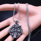 Cross Odin Steel Pendant Nordic Mythology Viking