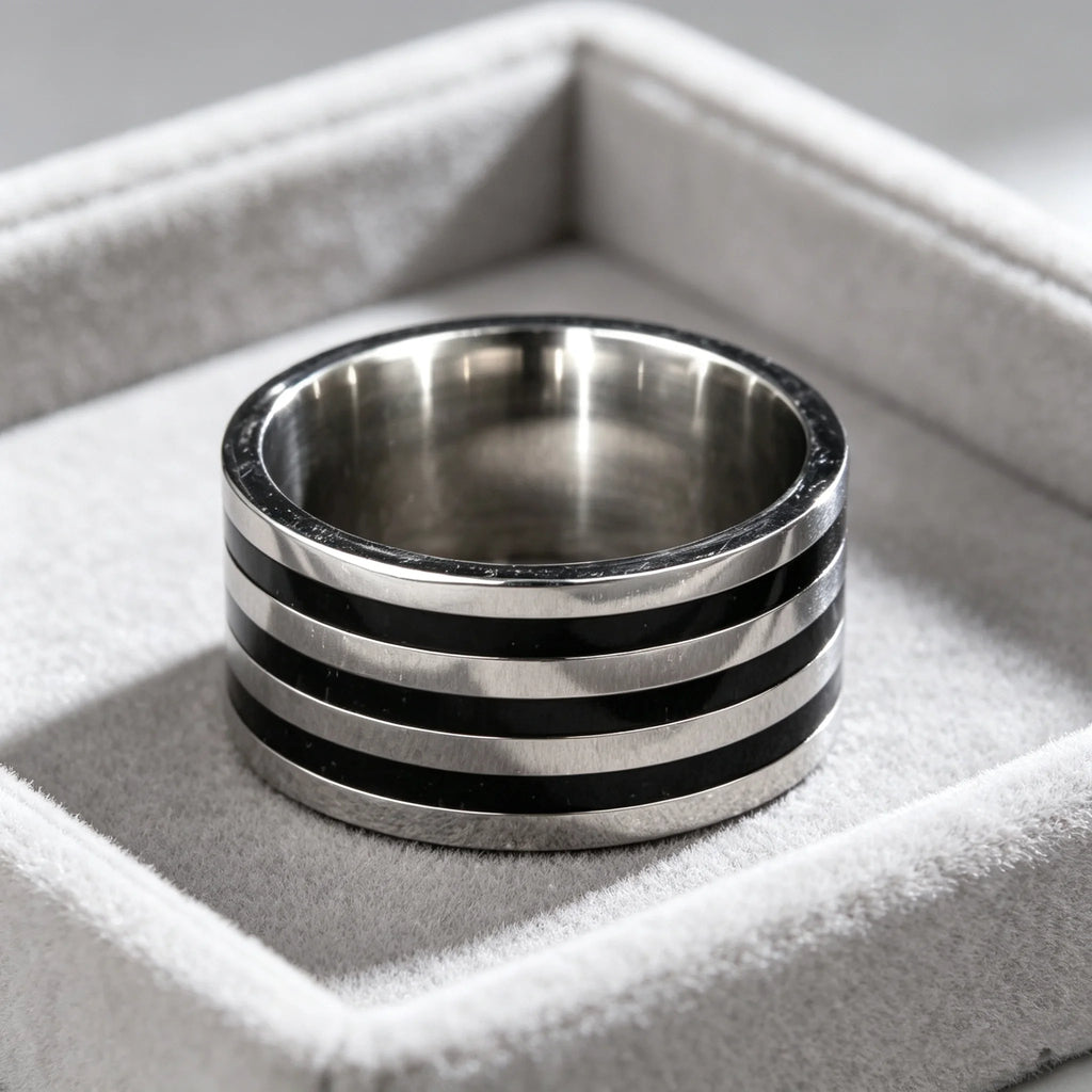 10MM Wide Trendy Stainless Steel Ring For Woman And Man Valentine's Day gift