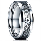Fashion Black Stainless Steel Rings for Men With Guitar String Inlay Guitarist Ring For Musician Wedding Jewelry Drop