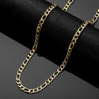 Men's Stainless Steel Link Figaro Chain Necklace for Women High Quality Waterproof Choker Silver Color Jewelry