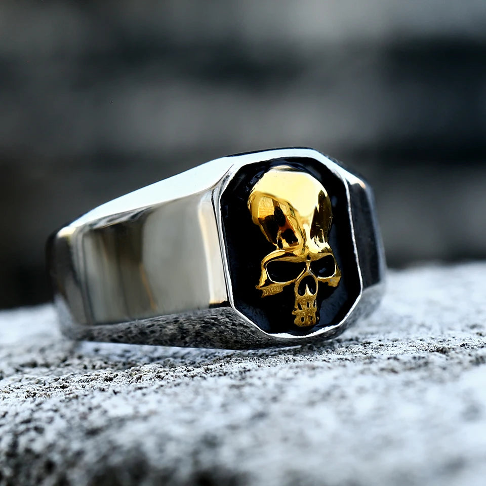 NEW Men's 316L stainless-steel rings Punk Rock Gothic skull ring for teens fashion Jewelry for gift free shipping