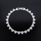 Hip Hop Heart Shape Crystal Tennis Chain Choker,For Men And Women，Fashion Cuba Chain Necklace Valentine's Jewelry Gift