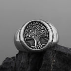 Viking Tree of Life Signet Ring — Stainless Steel